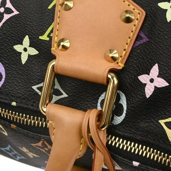 Louis Vuitton Black Monogram Multicolor Speedy 30 Handbag M92642 SD1004 135452 - Picture 6 of 10